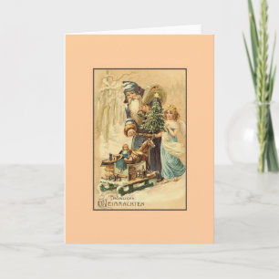 Retro German Fröhliche Weihnachten julkort Helgkort