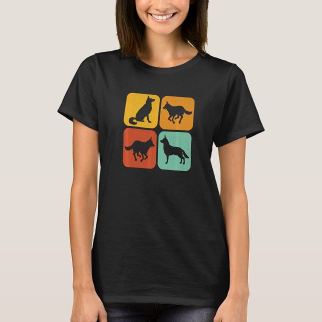Retro German Shepherd I Aesthetic I German Shepher T Shirt (Framsida)