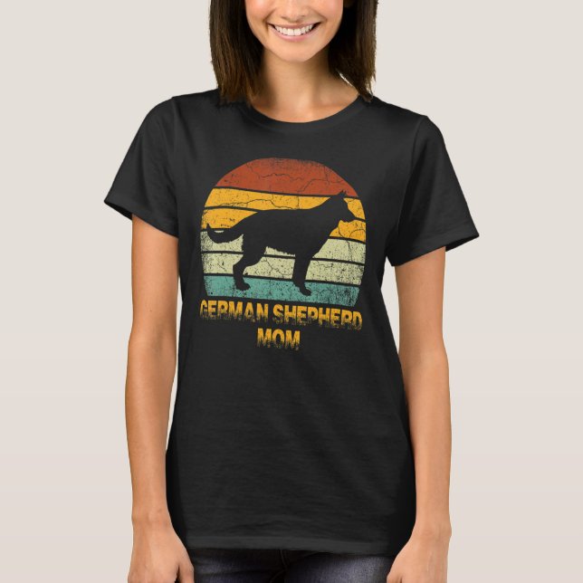Retro German Shepherd Mamma Doxie Hundägare Mor T Shirt (Framsida)