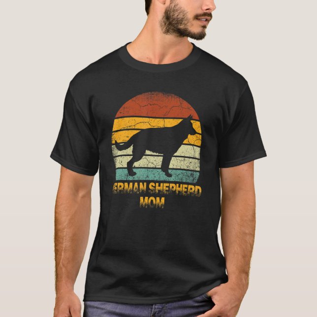 Retro German Shepherd Mamma Doxie Hundägare Mor T Shirt (Framsida)