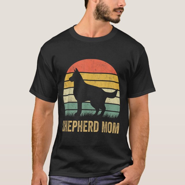 Retro German Shepherd Mamma Gift Hund Mor Pet Shep T Shirt (Framsida)