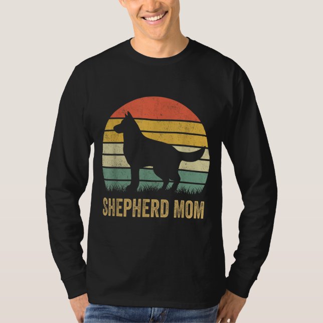 Retro German Shepherd Mamma Gift Hund Mor Pet Shep T Shirt (Framsida)