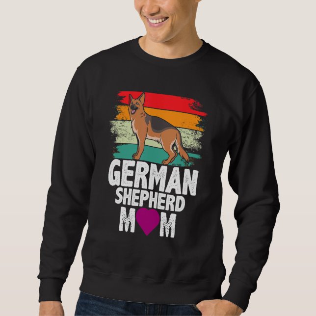 Retro German Shepherd Mamma Hund Mor Pet Mamma Lång Ärmad Tröja (Framsida)