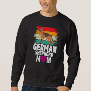 Retro German Shepherd Mamma Hund Mor Pet Mamma Lång Ärmad Tröja