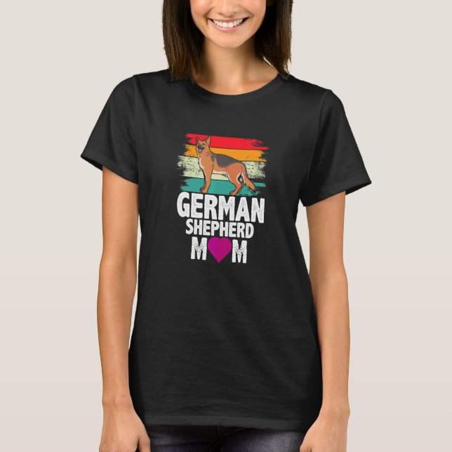 Retro German Shepherd Mamma Hund Mor Pet Mamma T Shirt (Framsida)
