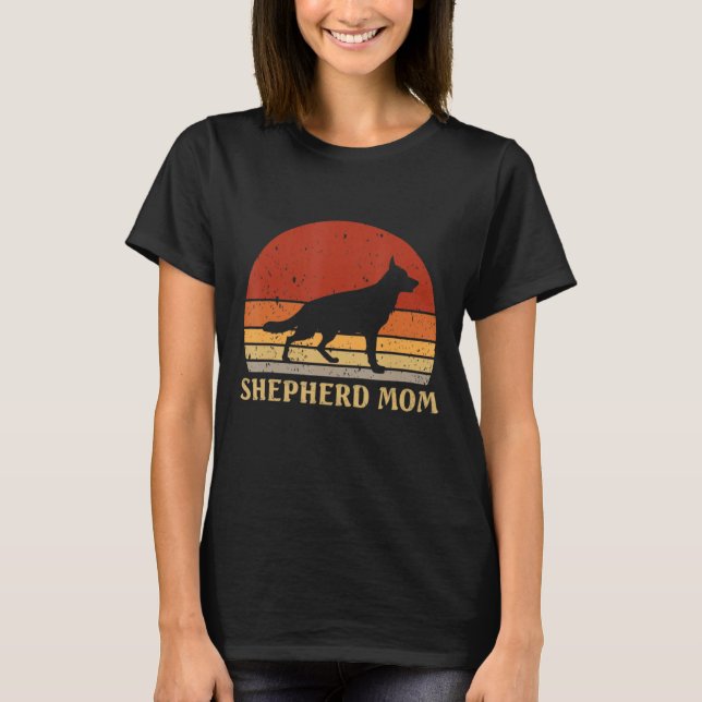 Retro German Shepherd Mamma Hund Mor Pet Shepard M T Shirt (Framsida)