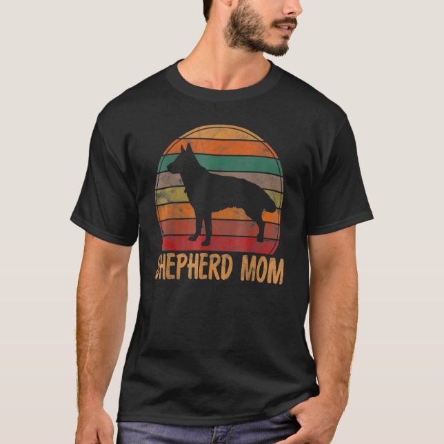 Retro German Shepherd Mamma Hund Mor Pet Shepard M T Shirt (Framsida)