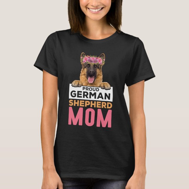 Retro German Shepherd Mamma Hund Mor Pet Shepard T Shirt (Framsida)
