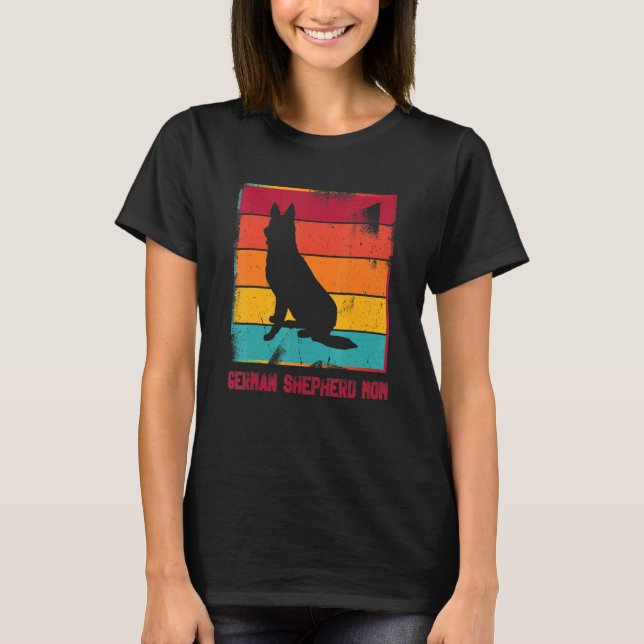 Retro German Shepherd Mamma Owner Mor Pet Mamma Do T Shirt (Framsida)
