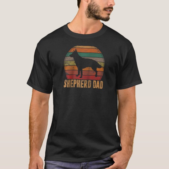 Retro German Shepherd Pappa Hundägare Pet Shepard  T Shirt (Framsida)