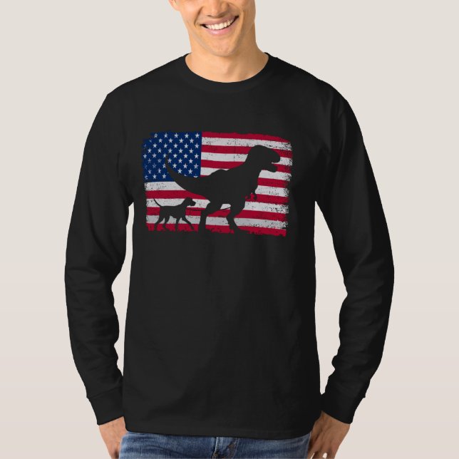 Retro German Shorthated Pointer 4:e juli Ameri T Shirt (Framsida)