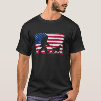 Retro German Wirehsted Pointer 4:e juli USA Ame T Shirt