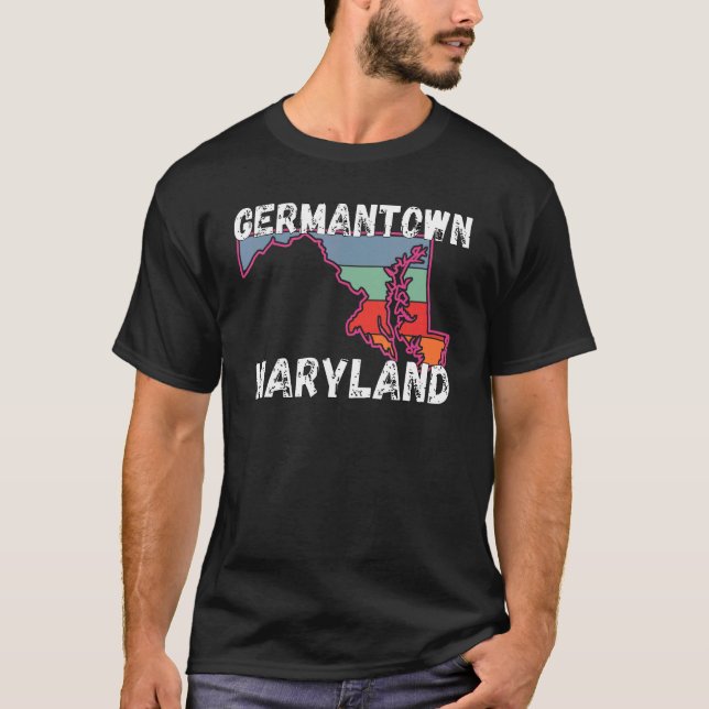 Retro Germantown MD Maryland City Apparel Souvenir T Shirt (Framsida)