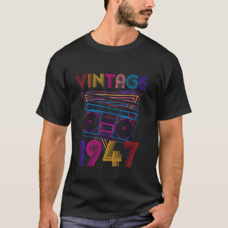 Retro Ghetto Blaster Made 1947 75:e födelsedagen T Shirt