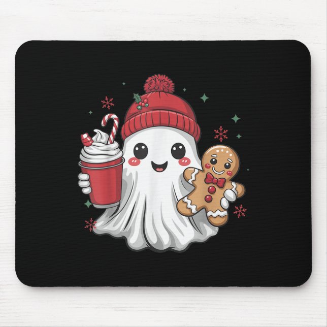 Retro Ghost Beanie Christmas Holiday Xmas Coffee G Musmatta (Framsidan)