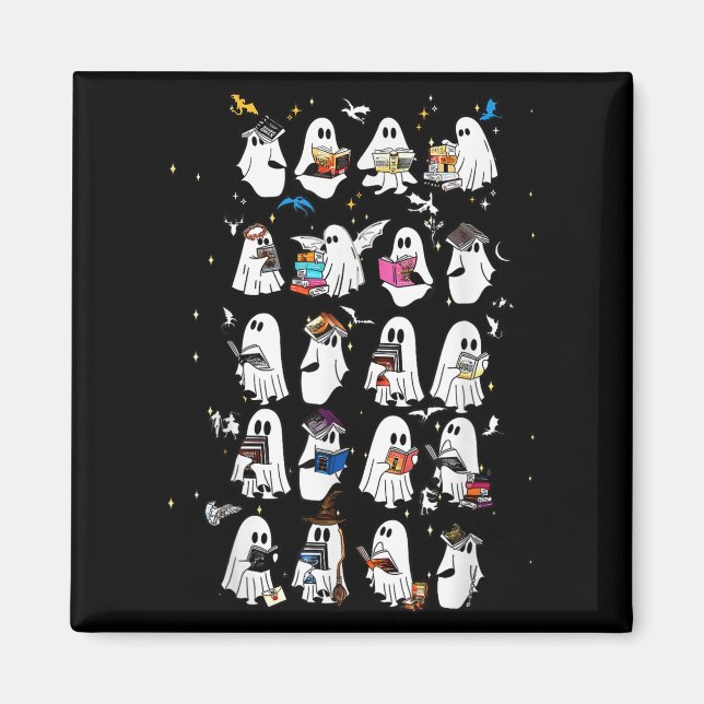 Retro Ghost Bok Fantasy Series Halloween Bok Lov Magnet (Framsidan)