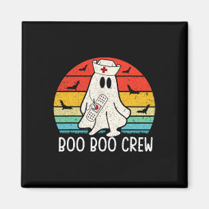 Retro Ghost Boo Crew Women Nurses Funny Hallow Magnet