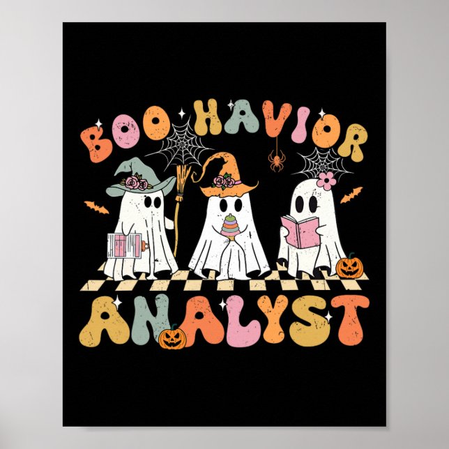 Retro Ghost Boo Havior Analyst Therapist Bcba Hall Poster (Framsidan)