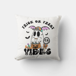 Retro Ghost Candy Halloween Bus eller godis vibes Kudde