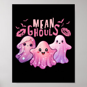 Retro Ghost Elak Ghouls Roligt Halloween Spooky Se Poster