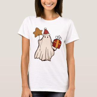 Retro Ghost juljul Helgdag Julafton Santa Hat T Shirt