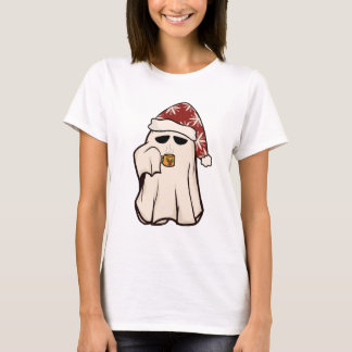 Retro Ghost juljul Helgdag Julafton Santa Hat T Shirt