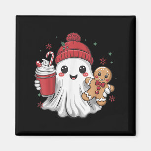 Retro Ghost-mössa jul julsäsong Xmas kaffe G Magnet