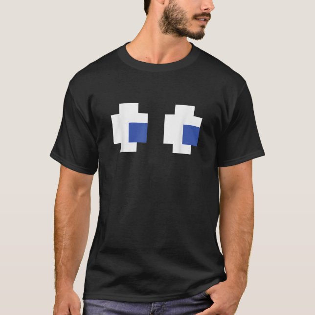 Retro Ghost Ögon från Arcade Games på 80 sekunder T Shirt (Framsida)