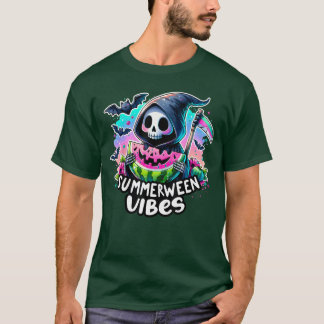 Retro Ghost Summerween Vibe Watermelon Ghost Summe T Shirt