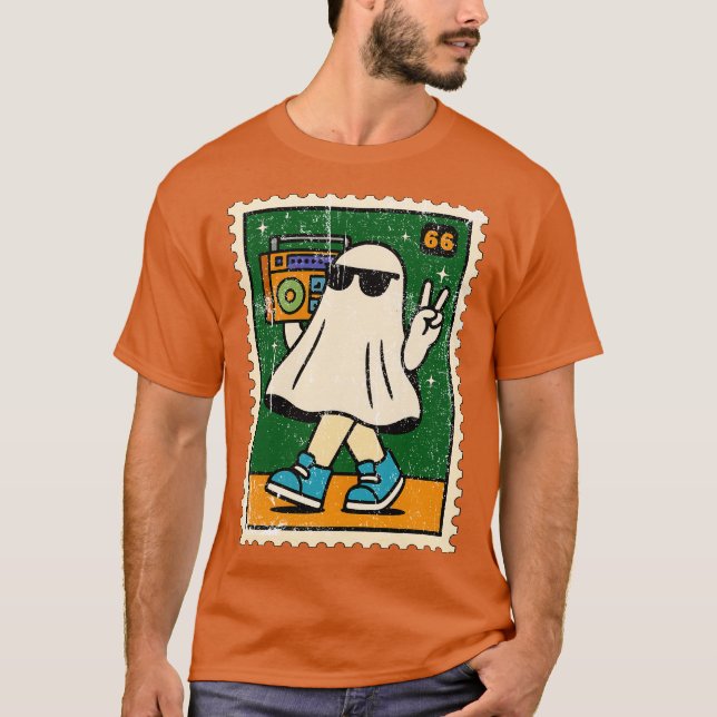 Retro Ghost T Shirt (Framsida)