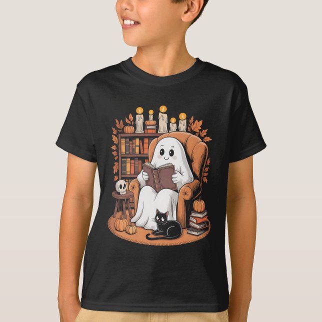 Retro Ghost Viading Bokar T Shirt (Framsida)