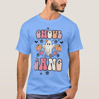Retro Ghoul Gang Groovy Hej Boo Pumpkin Boo Crew H T Shirt