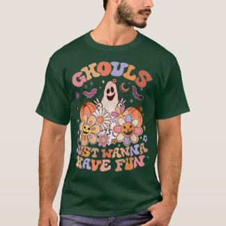 Retro Ghouls vill bara ha Roligt Groovy Ghost Cute T Shirt