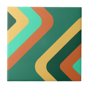 Retro Giant Diamonds Teal Multifärgad Kakelplatta