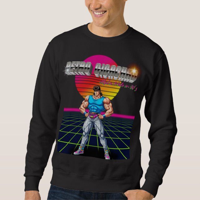 Retro Gigachad  Lång Ärmad Tröja (Framsida)