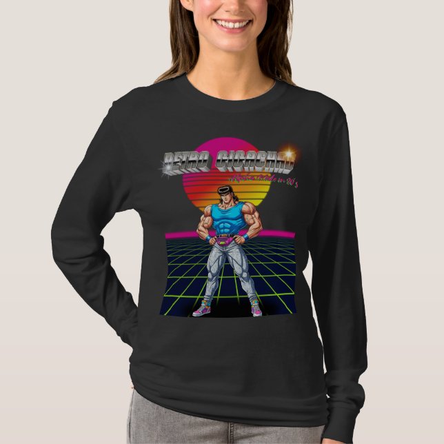 Retro Gigachad  T Shirt (Framsida)
