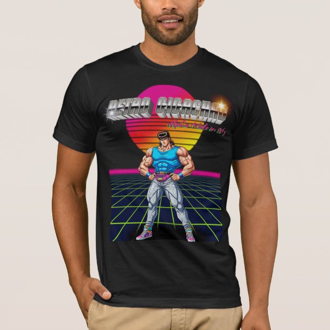 Retro Gigachad  T Shirt (Framsida)