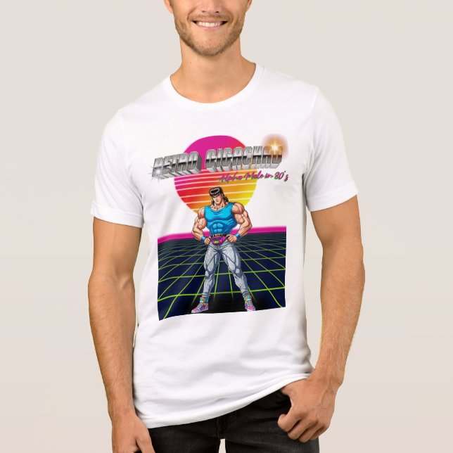 Retro Gigachad  T Shirt (Framsida)