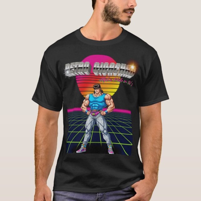 Retro Gigachad  T Shirt (Framsida)
