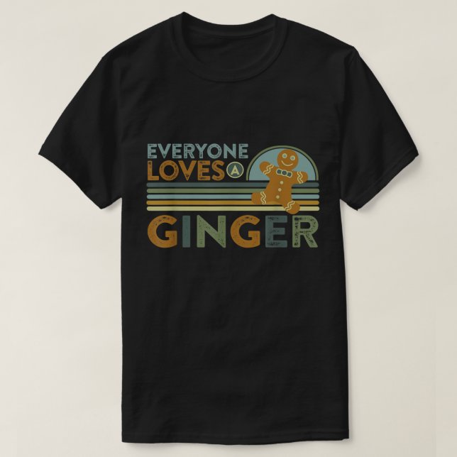 Retro Gingerbread Cookie Holiday Design T Shirt (Design framsida)
