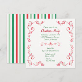 Retro Gingerbröd Candy cane Gräns Julfest Inbjudningar