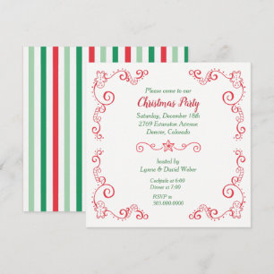 Retro Gingerbröd Candy cane Gräns Julfest Inbjudningar