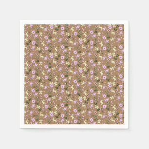 Retro Gingerbröd Hjort Candycane Treats jul Pappersservett