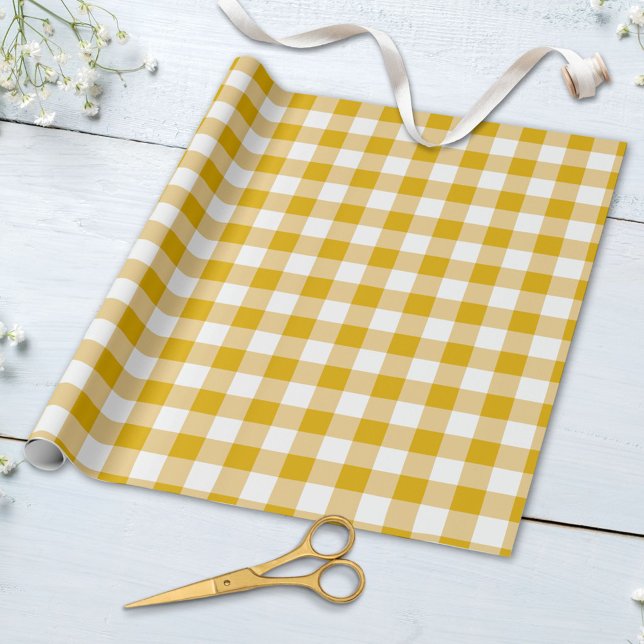 Retro Gingham Check Pput Patten i Pastel Färg Presentpapper (Close up)
