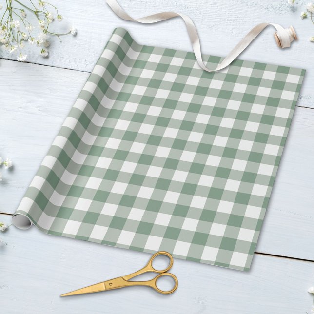 Retro Gingham Check Pput Patten i Pastel Färg Presentpapper (In situ)