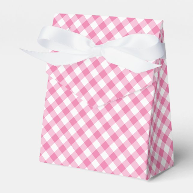 Retro Gingham Fuchsia Rosa Presentaskar (Framsidan Sidan)
