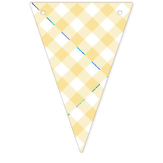 Retro Gingham Kanariegul Vimplar
