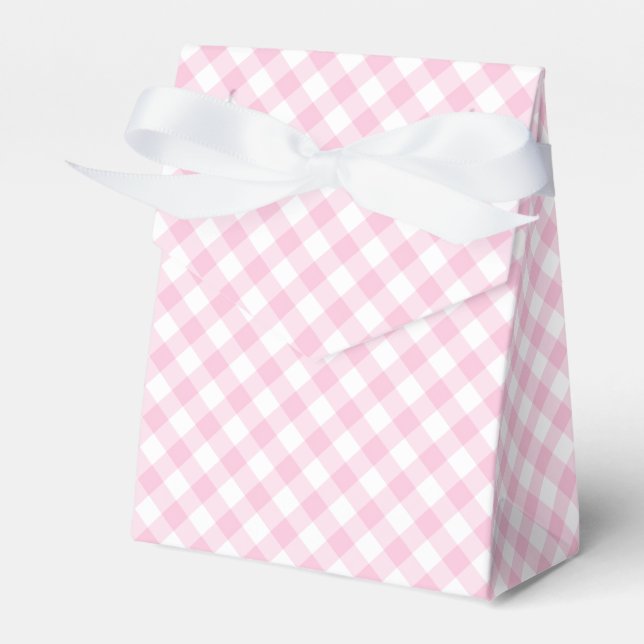 Retro Gingham Ljus Rosa Presentaskar (Framsidan Sidan)