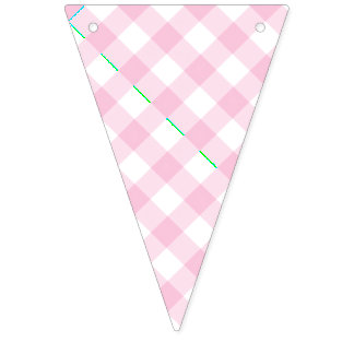 Retro Gingham Ljus Rosa Vimplar