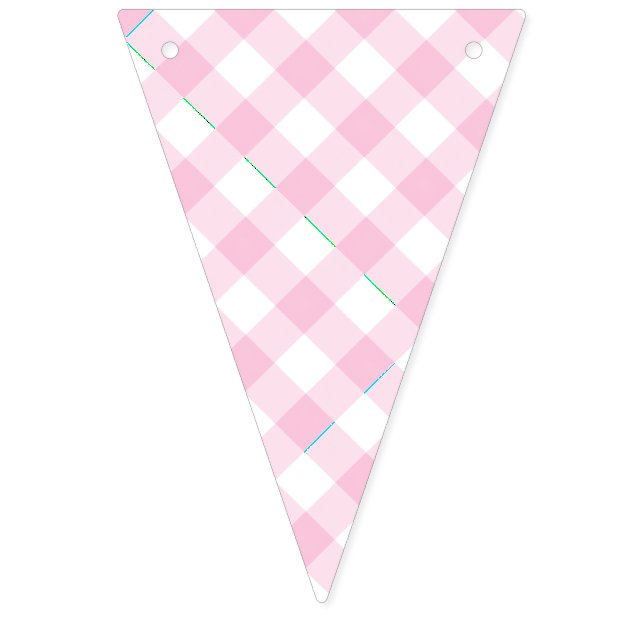 Retro Gingham Ljus Rosa Vimplar (Första flaggan)